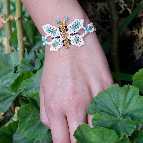 Picture of beaded butterfly bracelet