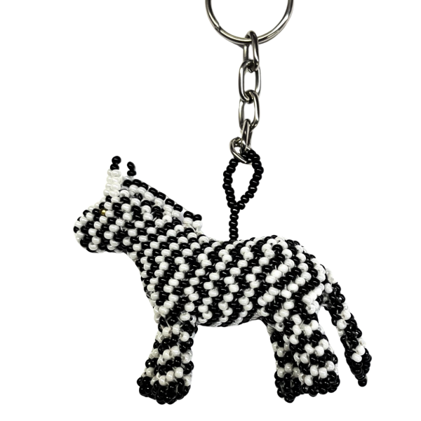 Picture of beaded zebra keychain/ornament