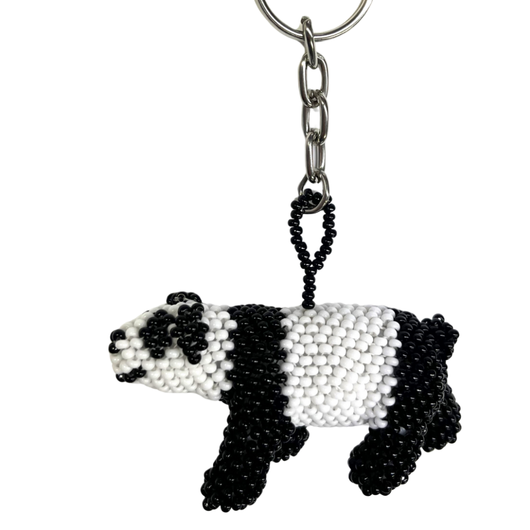 Picture of beaded panda keychain/ornament