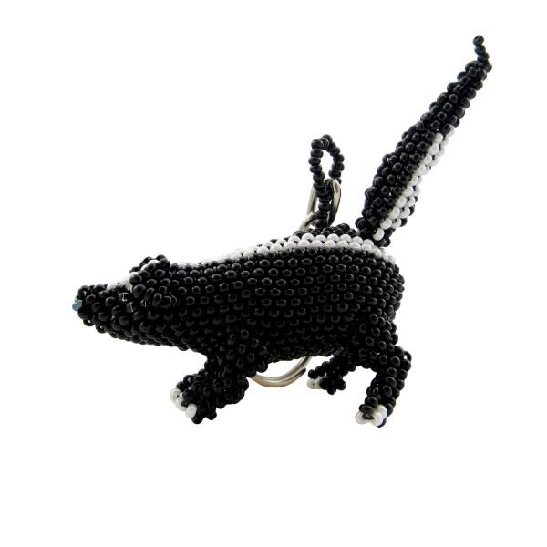 Picture of beaded skunk keychain/ornament