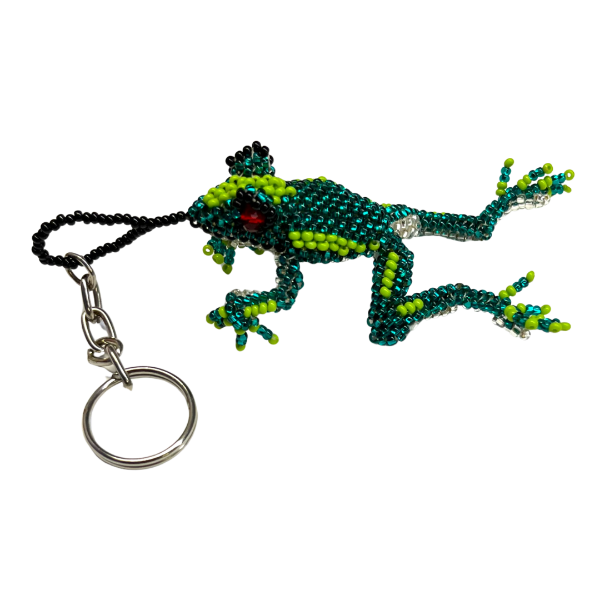 Picture of beaded jumping frog keychain/ornament