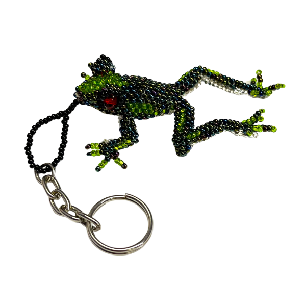 Picture of beaded jumping frog keychain/ornament