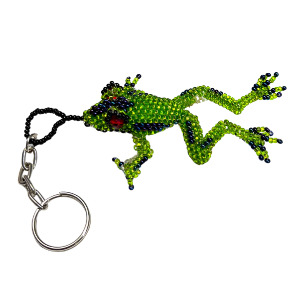 Picture of beaded jumping frog keychain/ornament